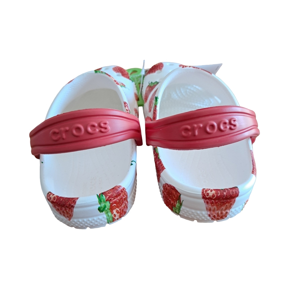 CROCS Girls Classic Fresh Fruit Clogs Strawberries Various Sizes New With Tags - Picture 4 of 13
